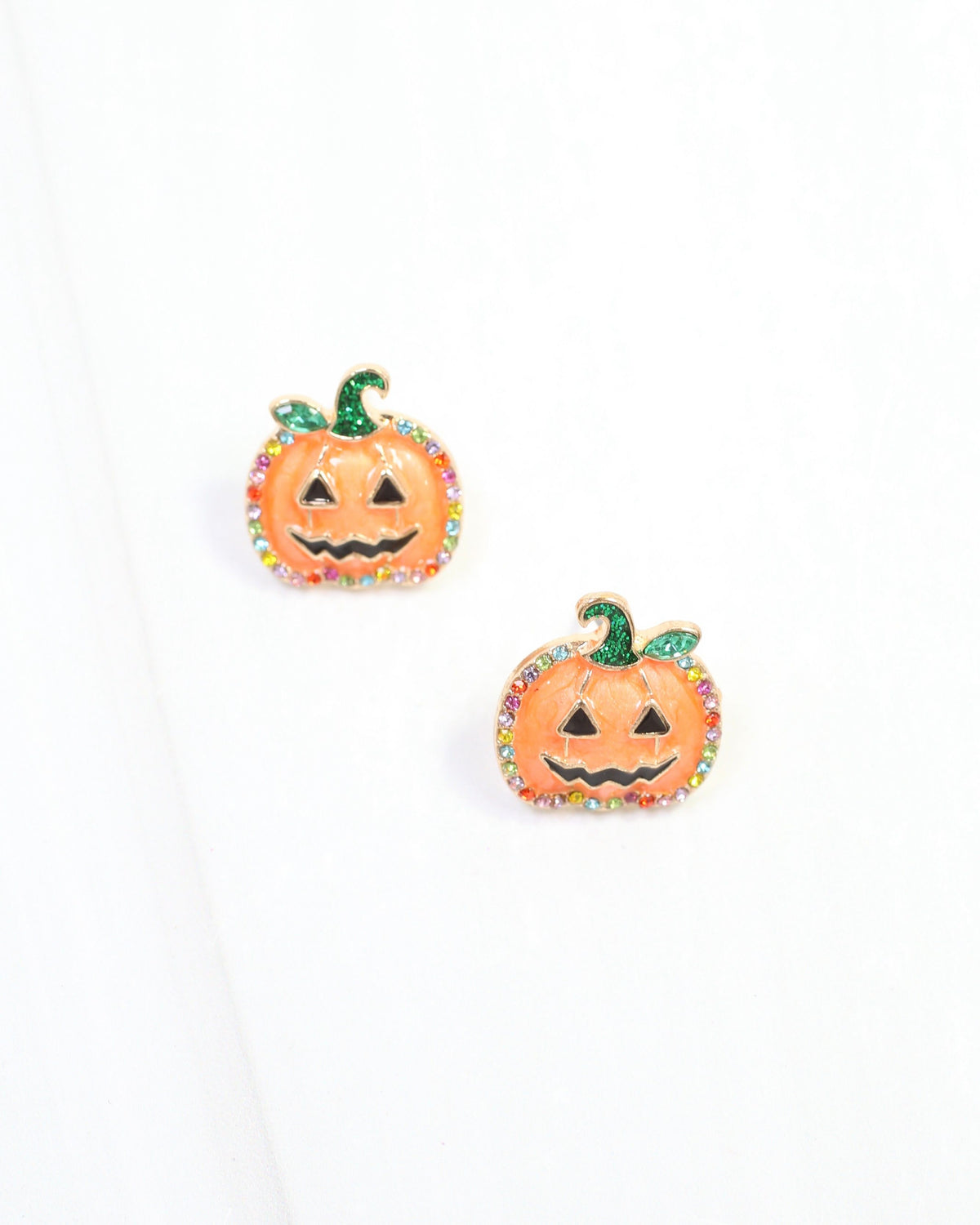 Just the Cutest Jack O Lantern Stud Earring Orange
