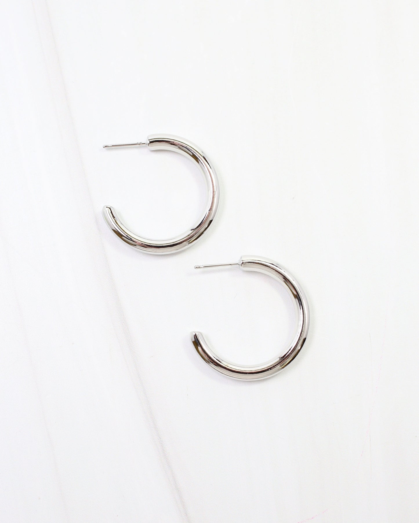 Castlebar Hoop Earring Shiny Silver