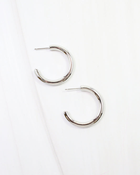 Castlebar Hoop Earring Shiny Silver