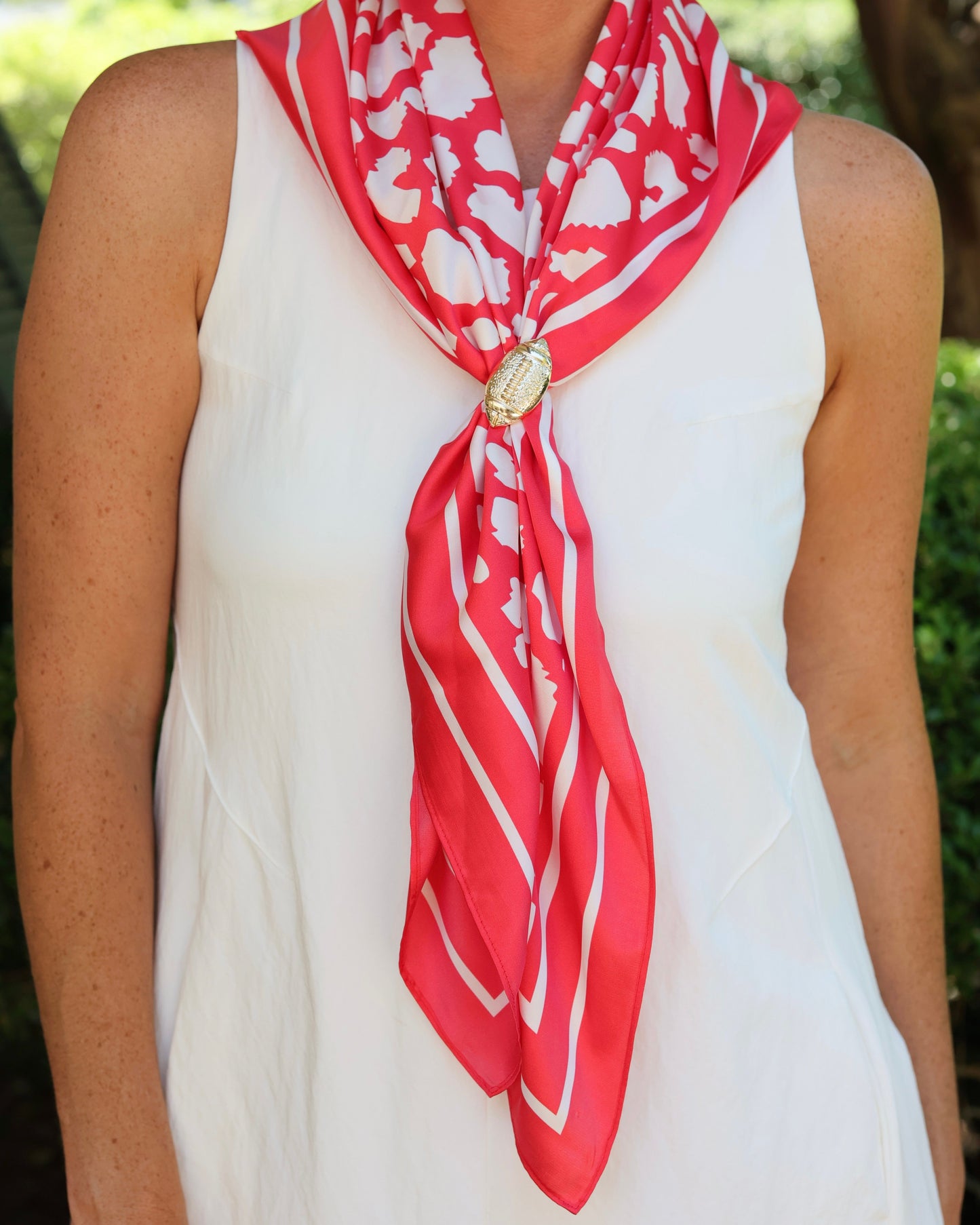 Lawson Leopard Scarf Large Red White
