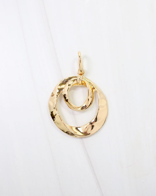Lubec Double Hoop Charm Gold