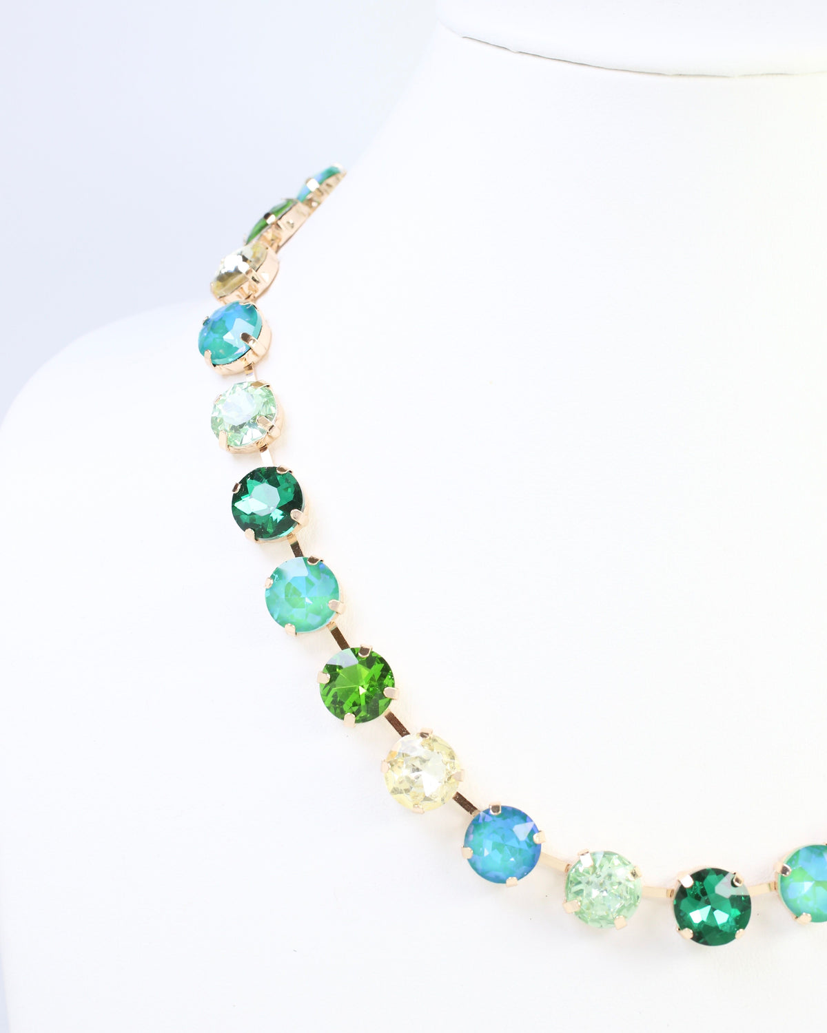 Donimica Rhinestone Necklace Green Multi