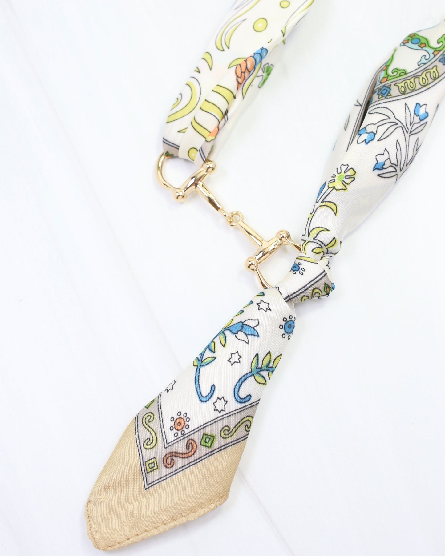 Lana Horsebit Scarf Necklace Blue Multi