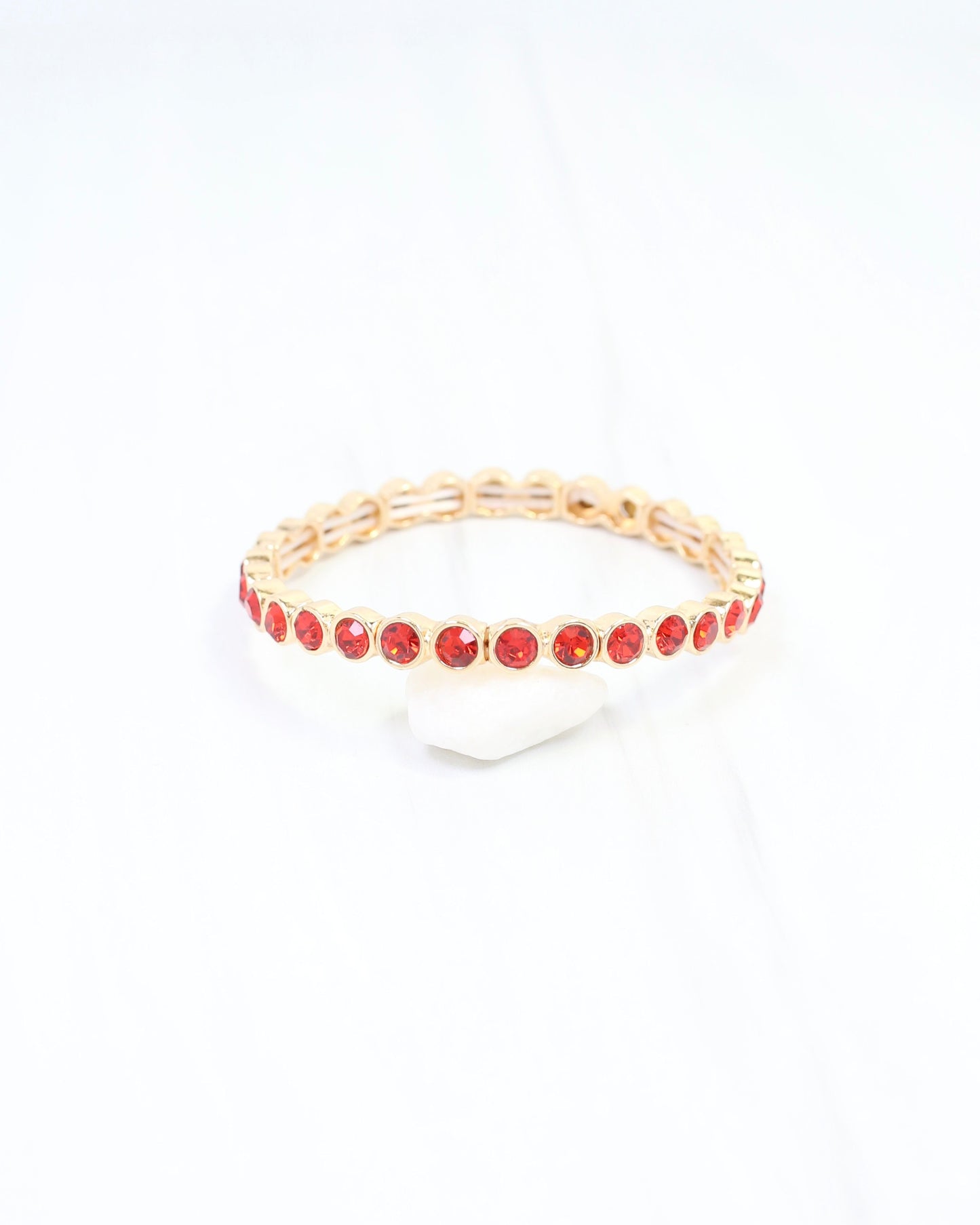 Castile Crystal Stretch Bracelet Red