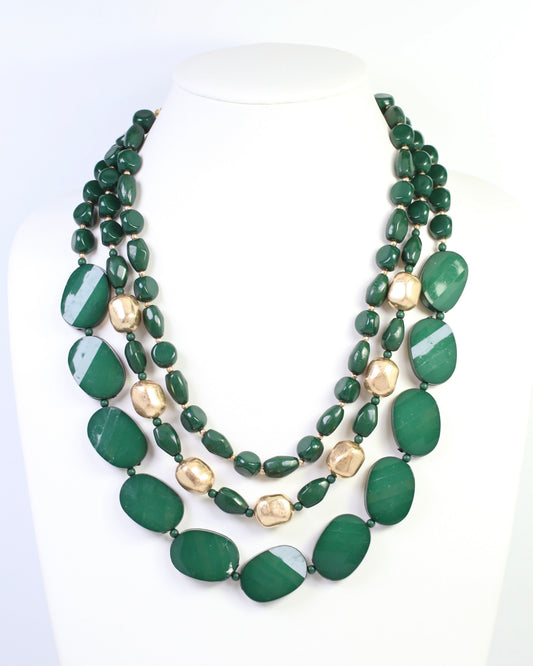 Adair Court Beaded Necklace Green