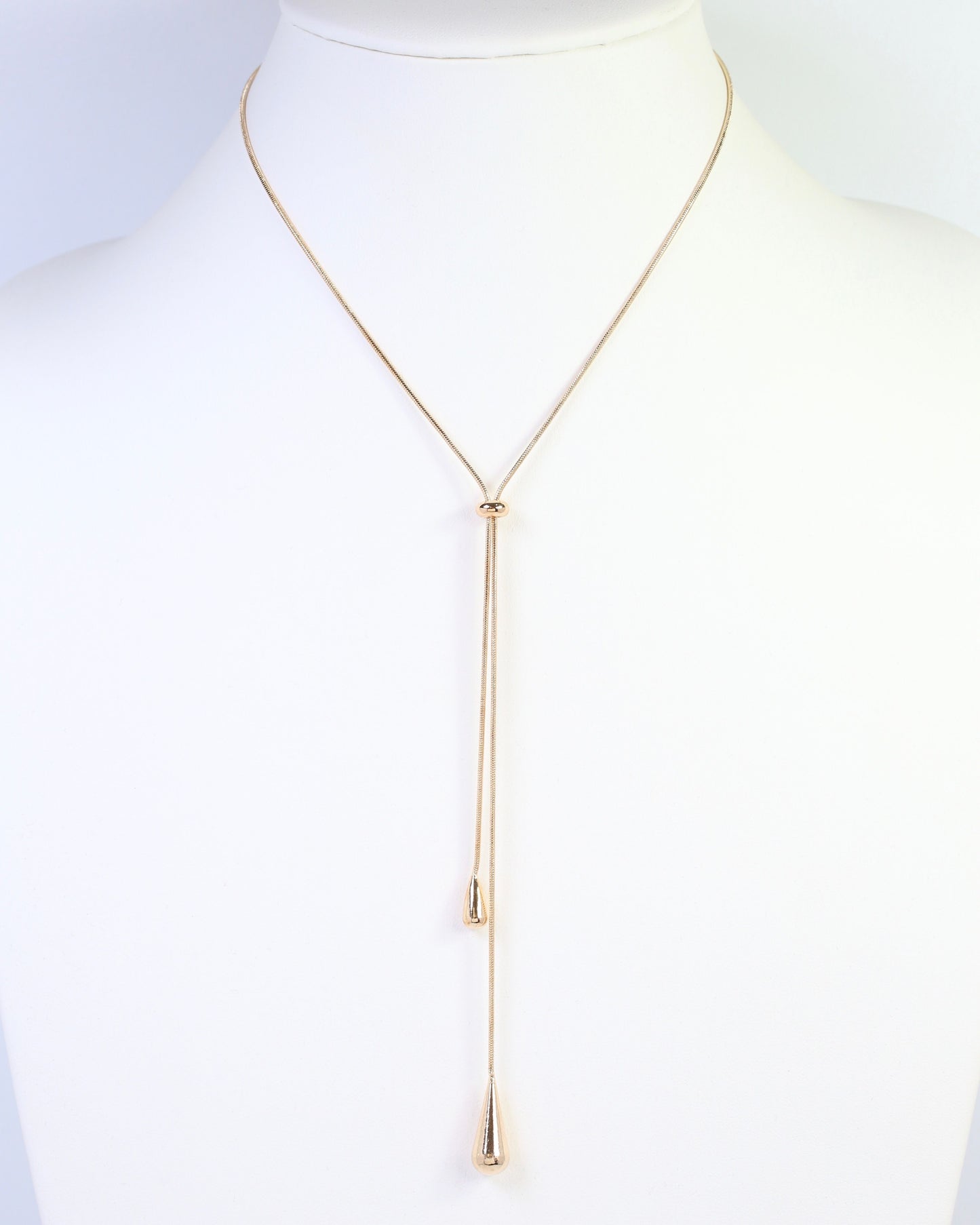 Mount Vernon Teardrop Slider Necklace Gold