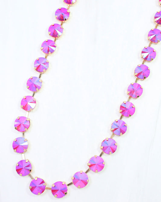 Roxanne Rhinestone Necklace Pink AB