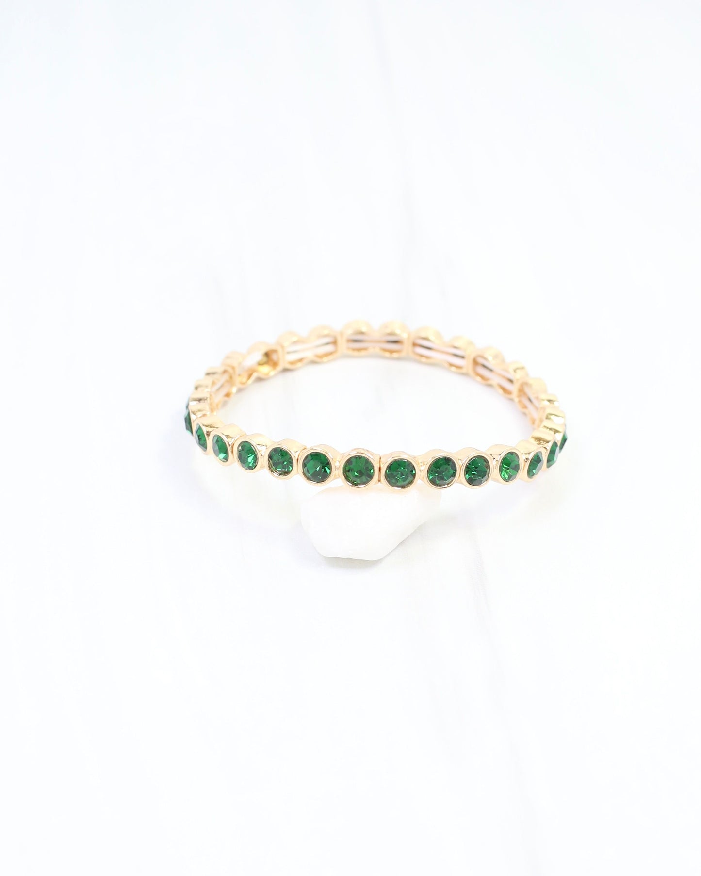 Castile Crystal Stretch Bracelet Emerald