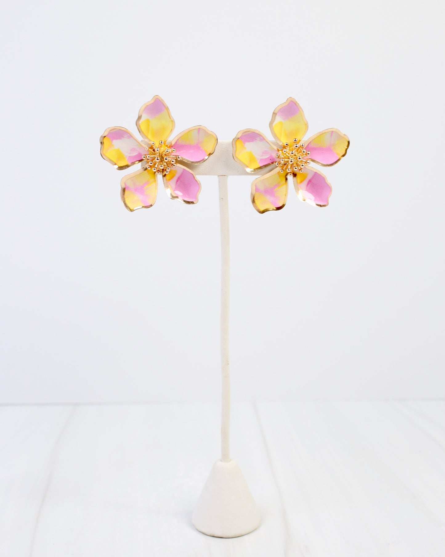 Monett Flower Post Earring Pink