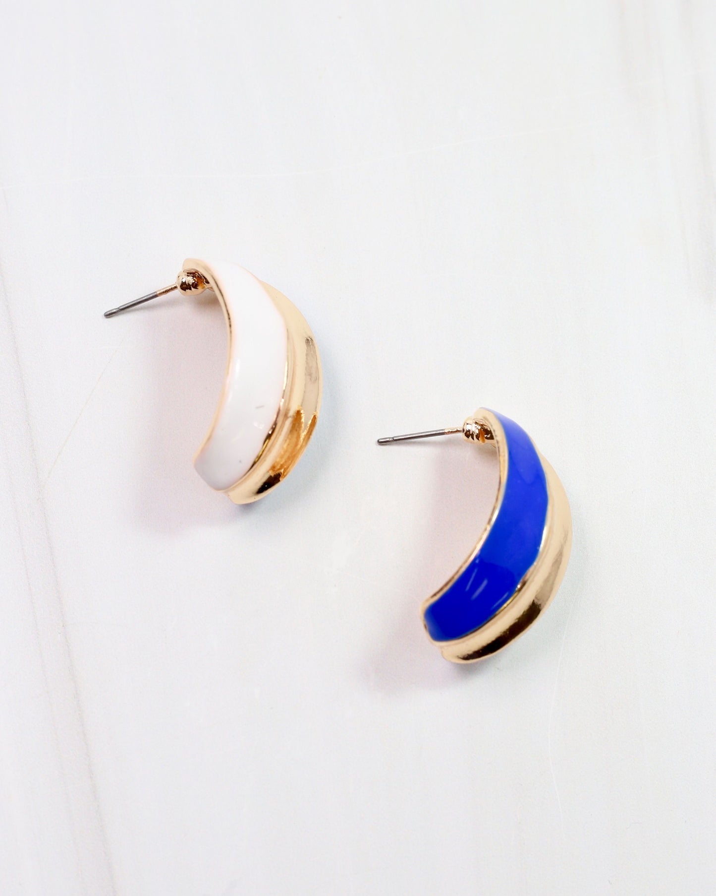 Penney Hoop Earring Blue White