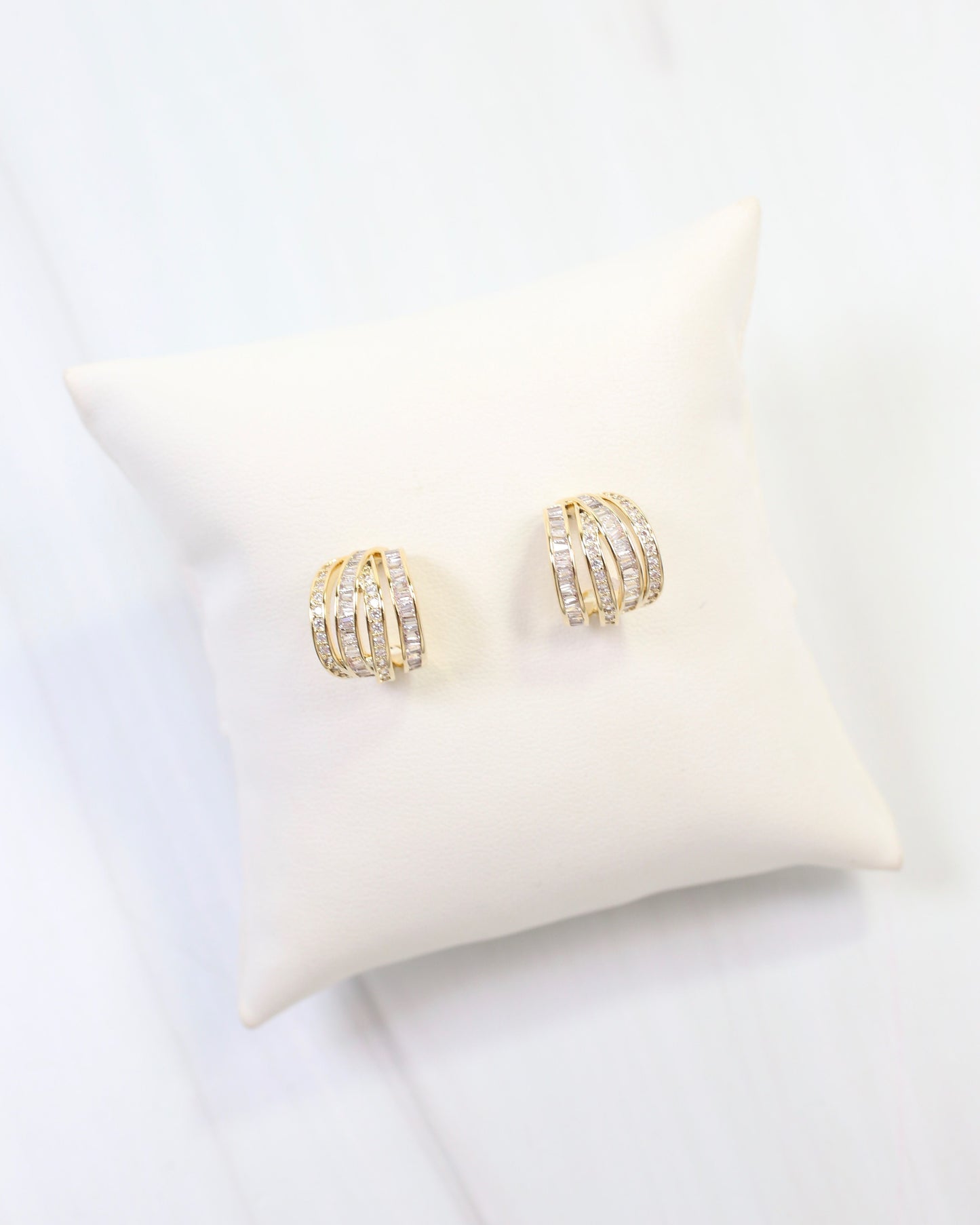 Eastchester Layered Crystal Hoop Earring Gold