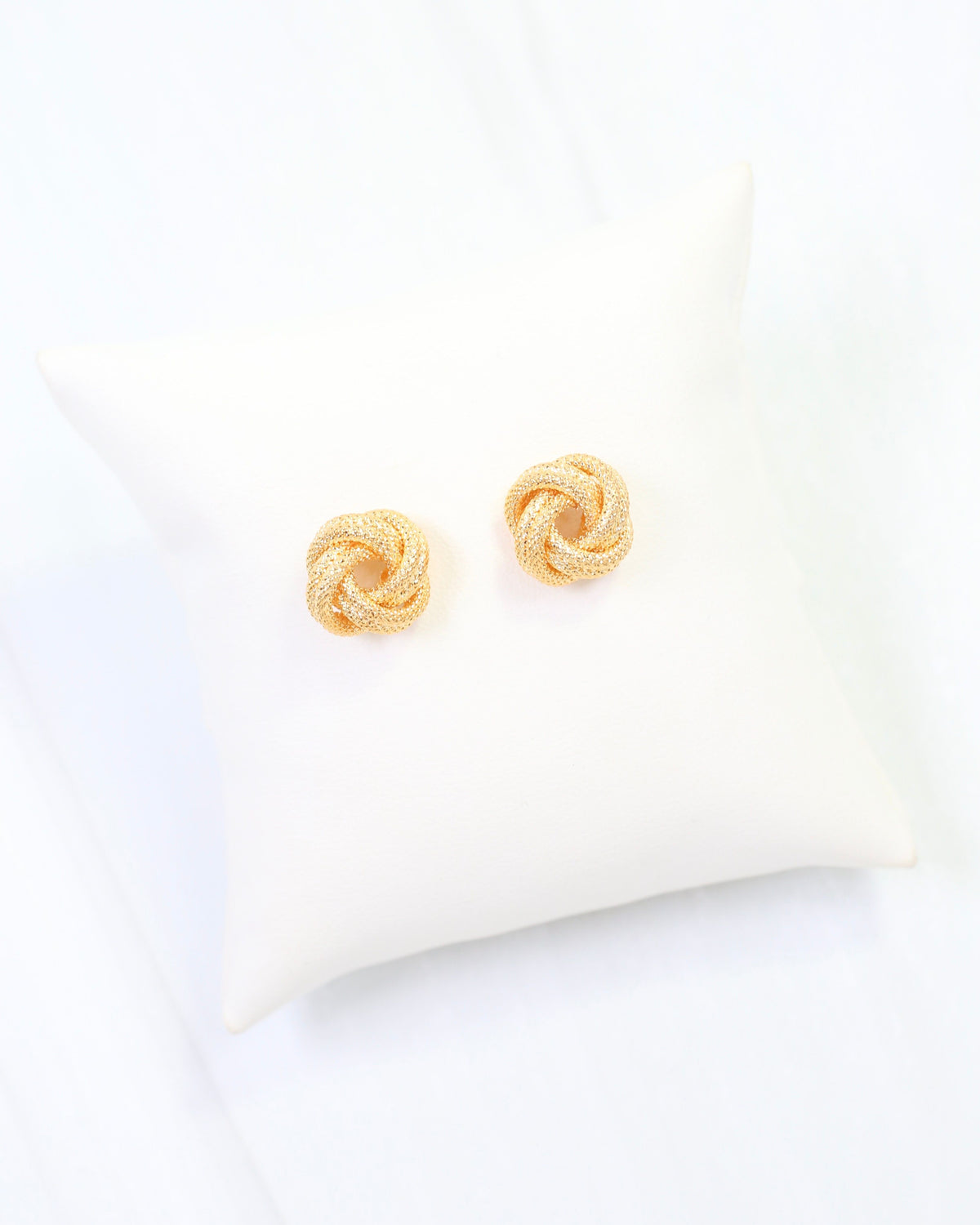 Aldana Textured Knot Stud Earring WR Gold