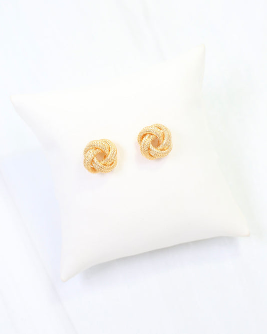 Aldana Textured Knot Stud Earring WR Gold