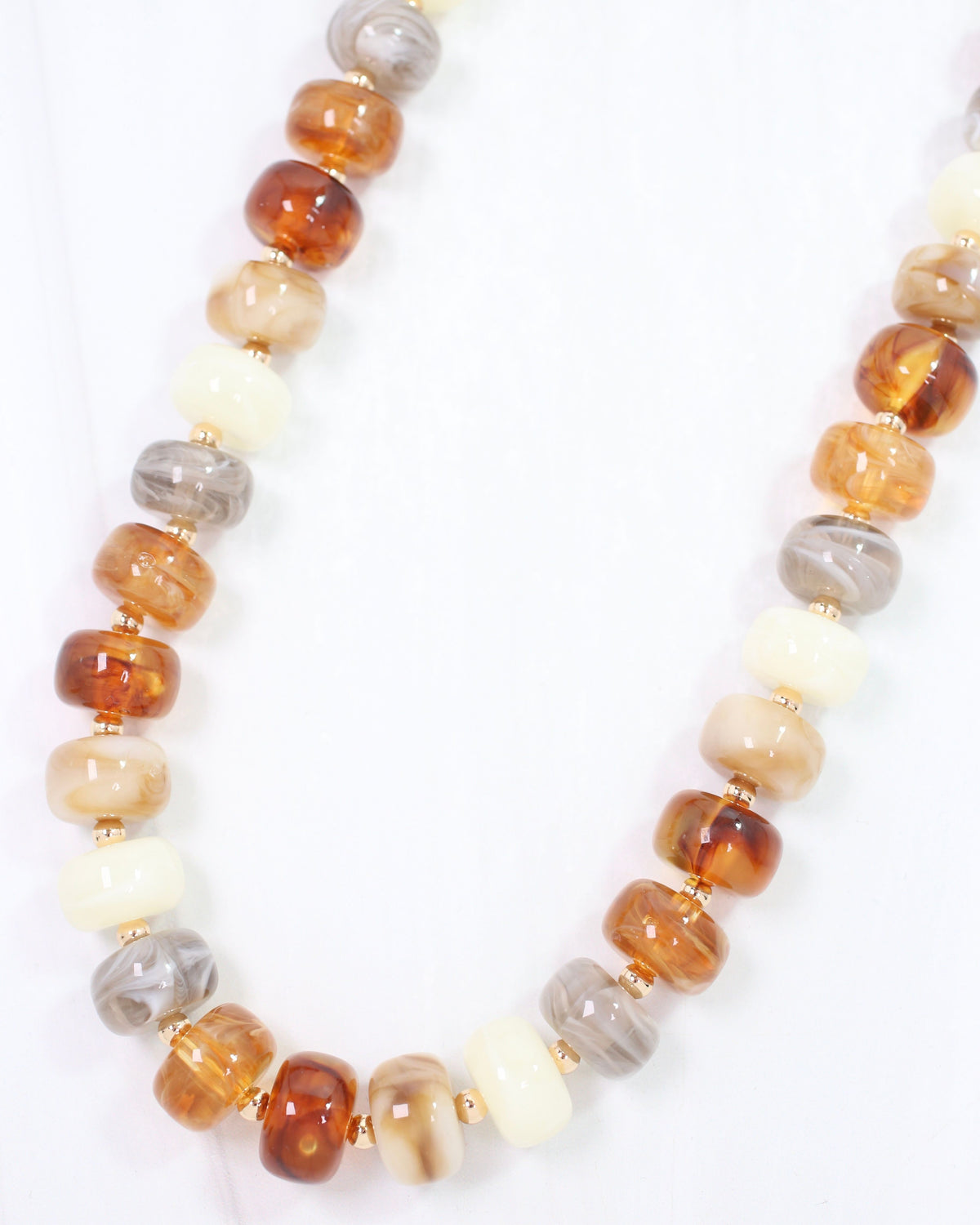 Tanner Beaded Necklace Brown Multi