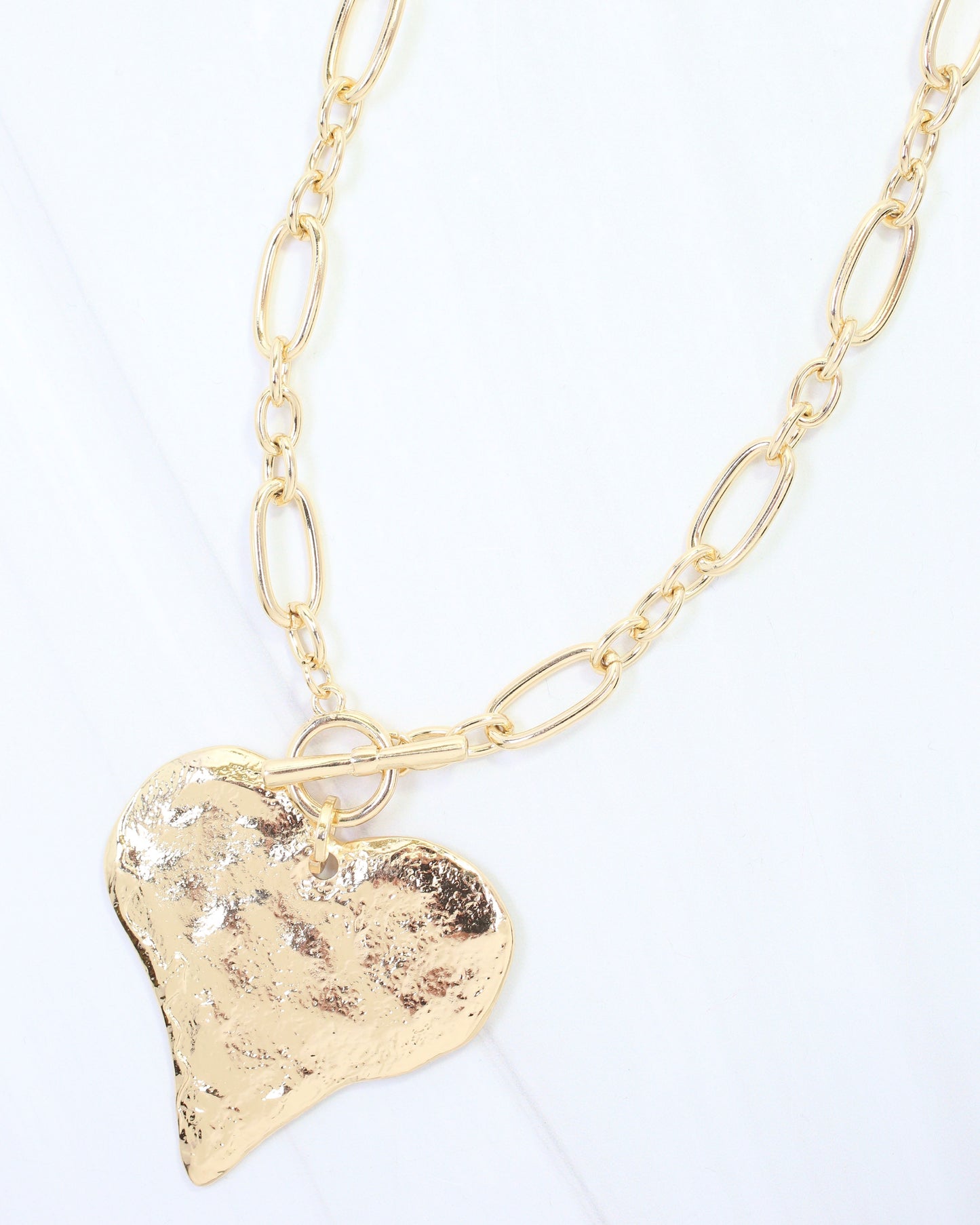 Jovie Heart Pendant Toggle Necklace Gold
