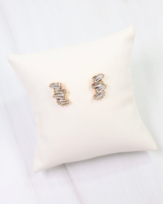 Hugo Crystal Drop Earring Gold