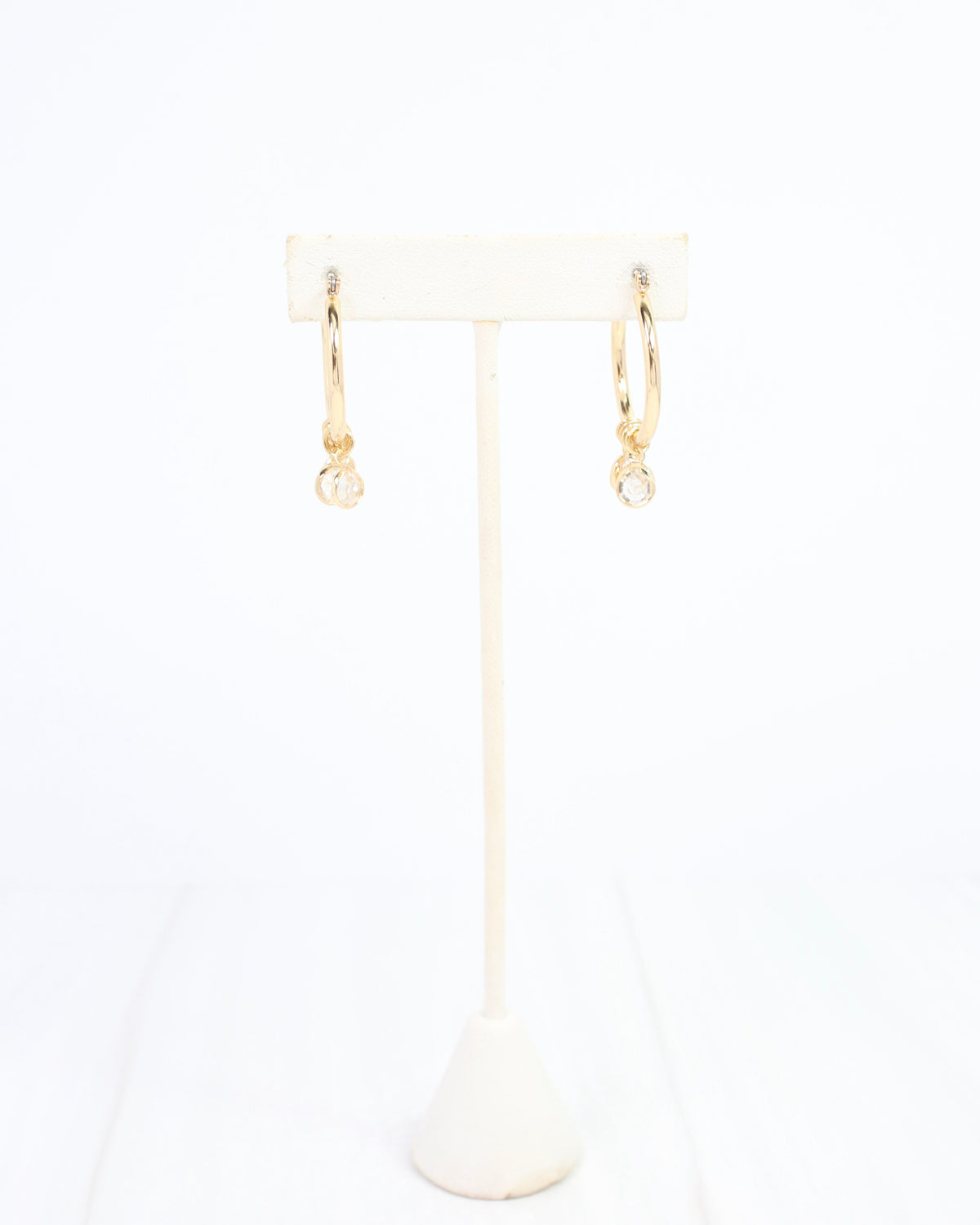 Saylor Crystal Dangle Hoop Earring Gold