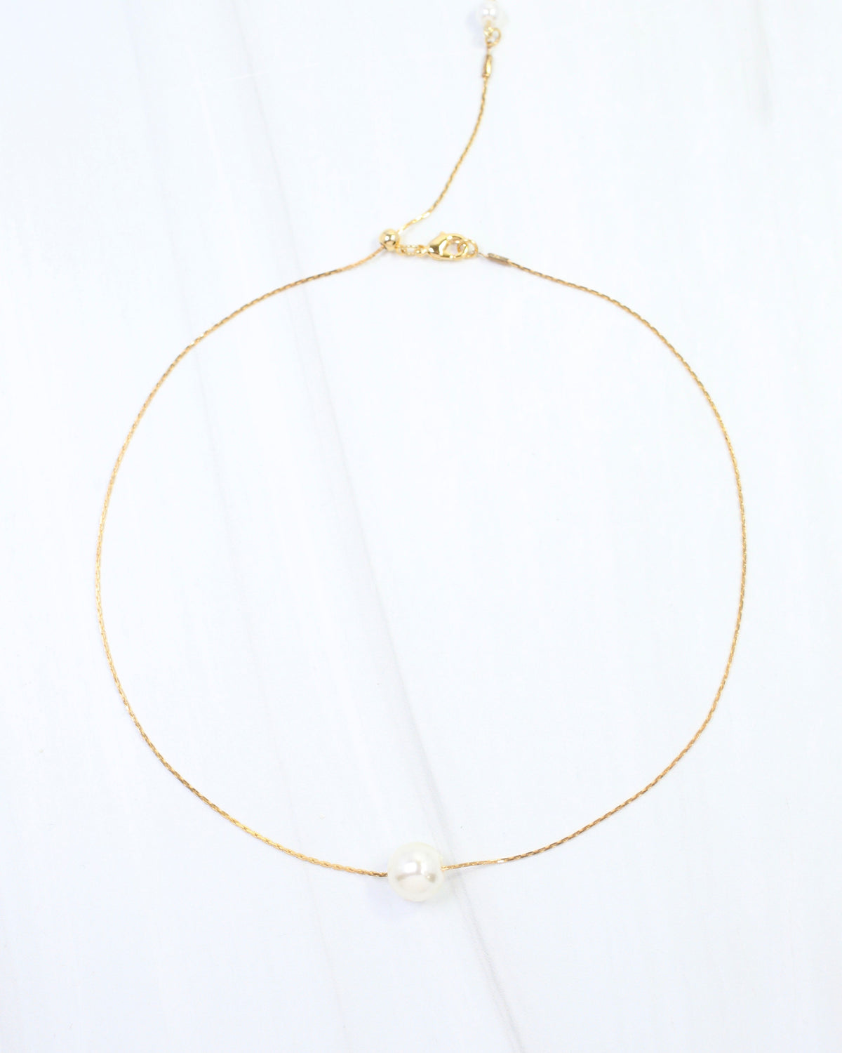 Nora Dainty Pearl Necklace WP Gold