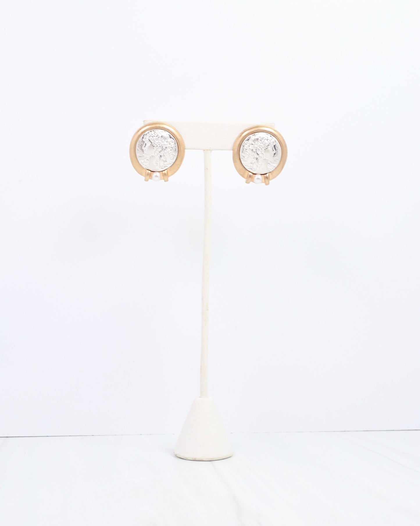 Gosford Coin Earring Worn Gold