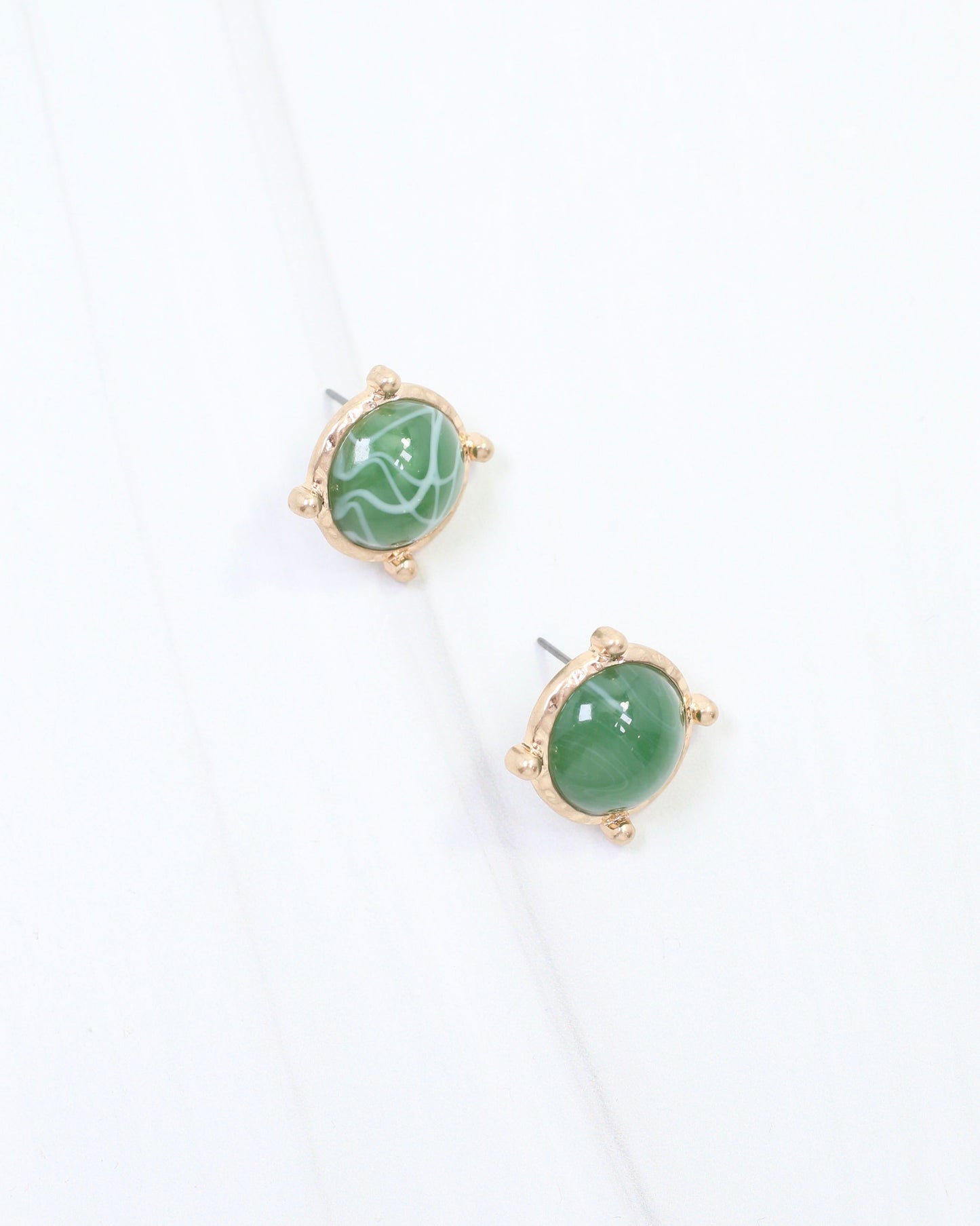 Florissant Round Post Earring Green