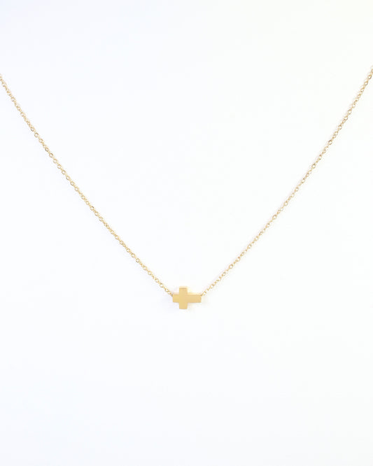 Bronx Cross Necklace WP Gold