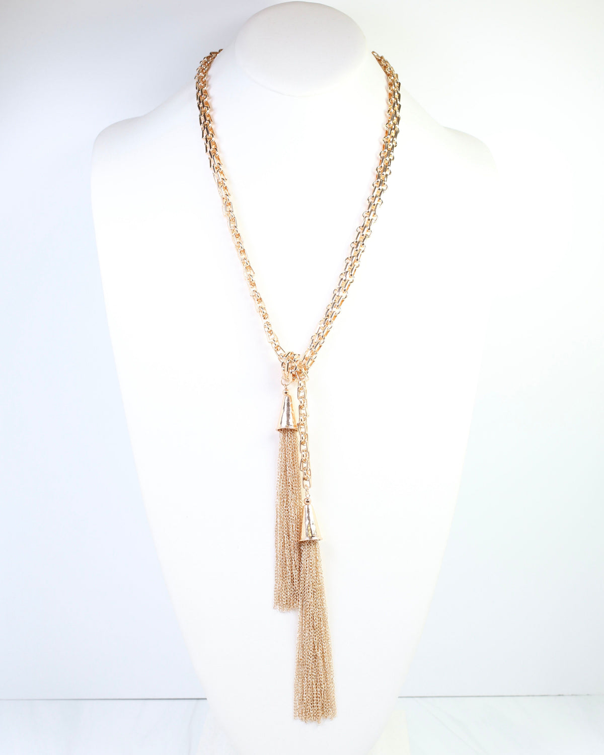 Marely Long Tassel Chain Necklace Gold