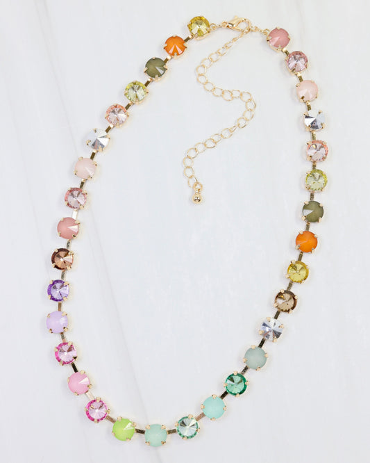 Shalimar Small  Rhinestone Necklace Light Multi