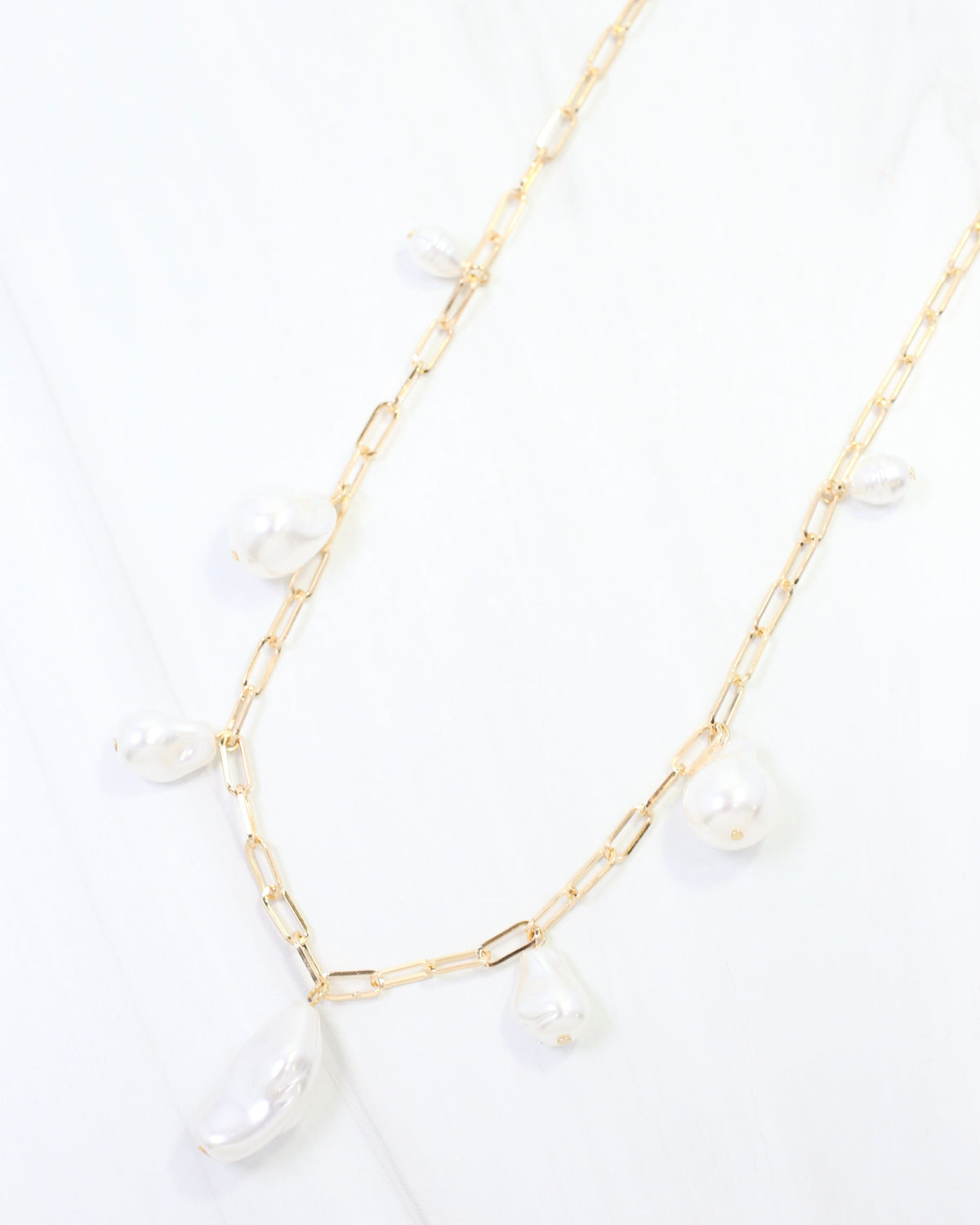 Bailey Girl Pearl Necklace Gold