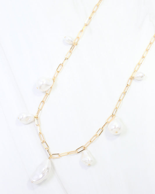 Bailey Girl Pearl Necklace Gold