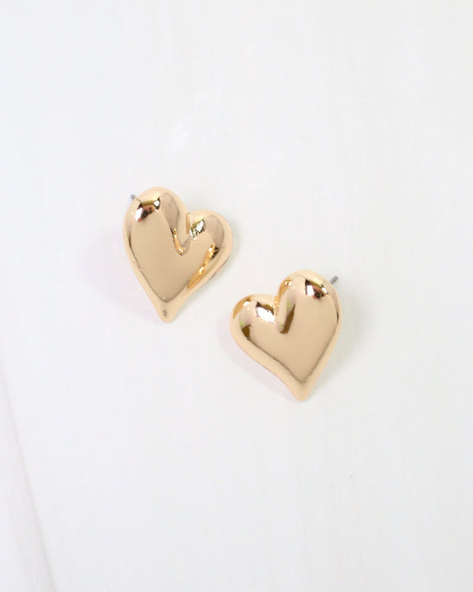 Moore Heart Stud Earring Gold