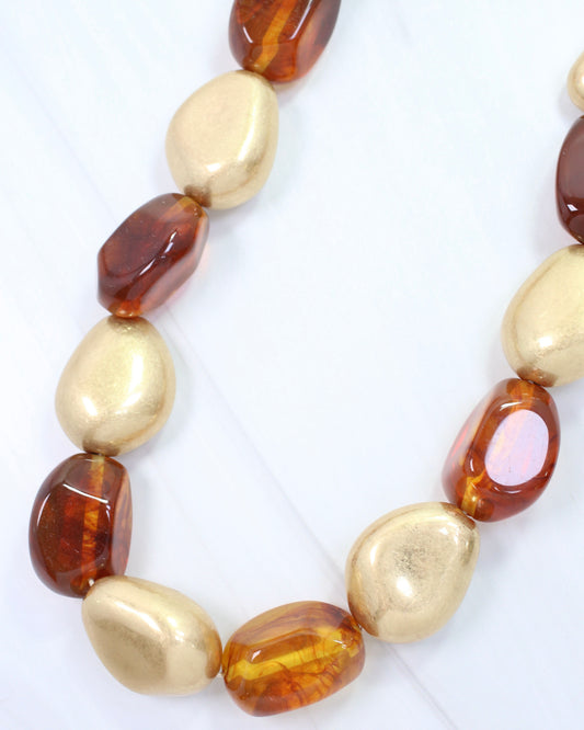 Alfred Beaded Necklace Tortoise