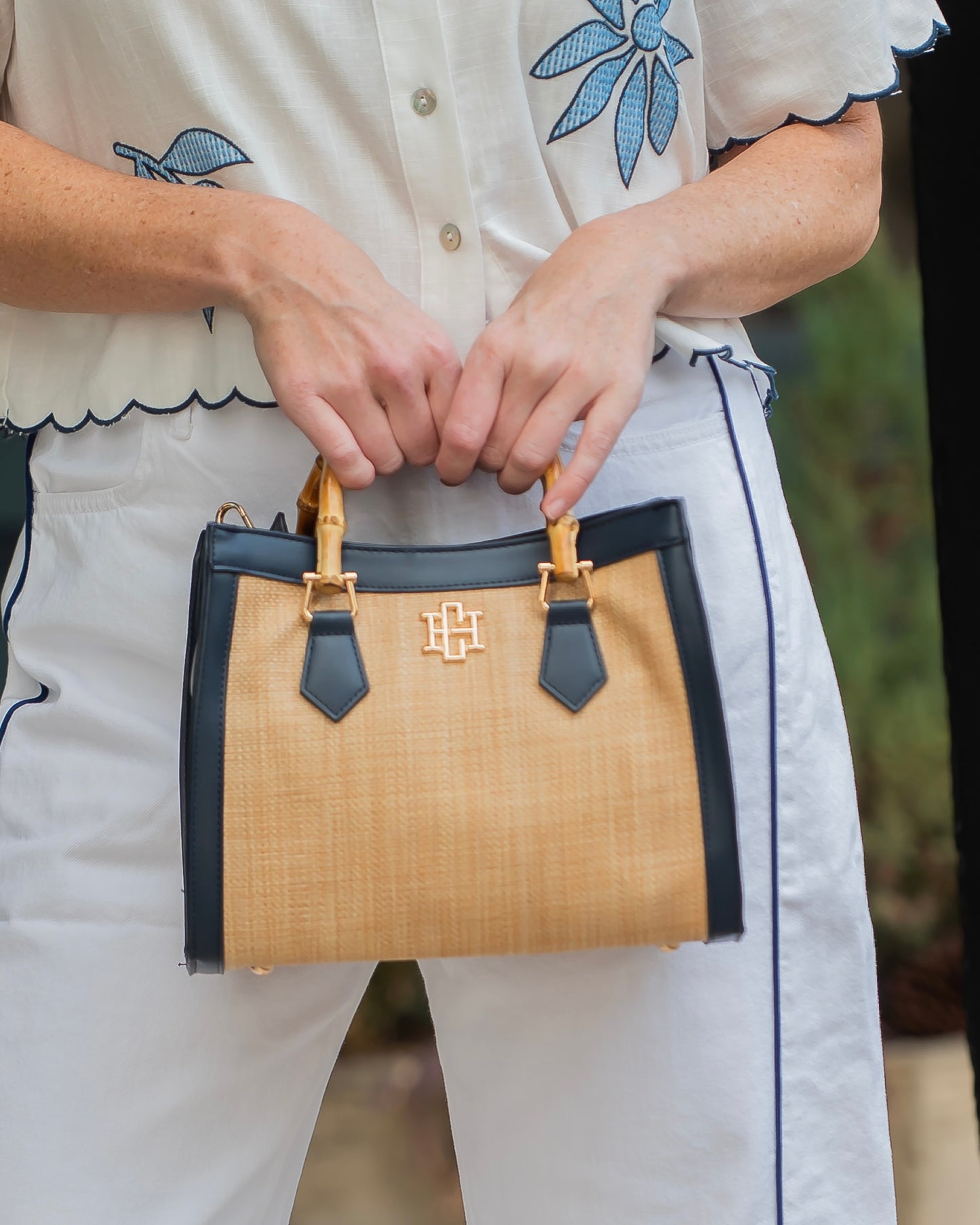 Kennedy Tote Natural Navy