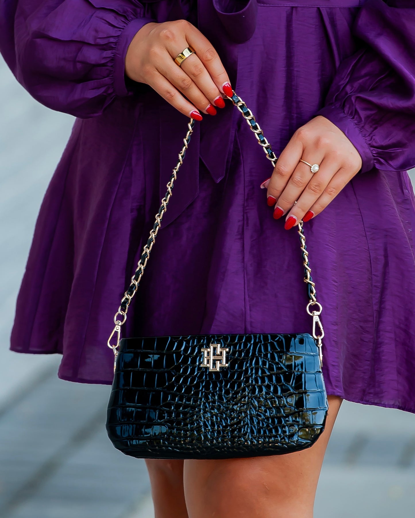 Livi Crossbody Black Patent EC