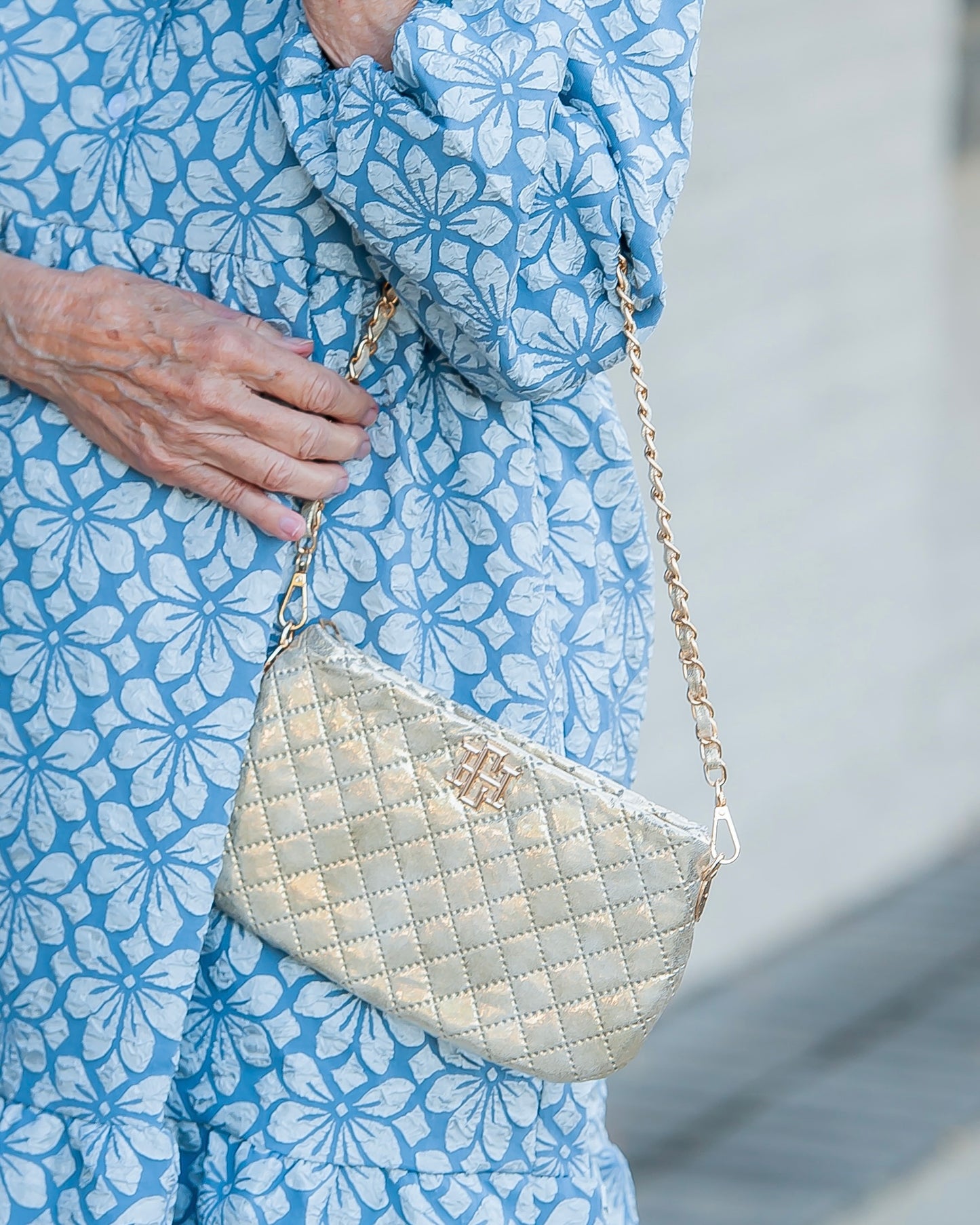 Livi Quilted Crossbody Champagne Pop