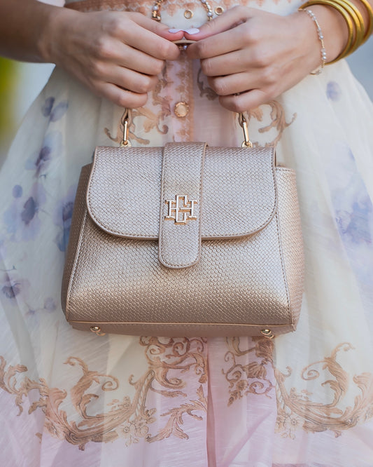 Tucker Handbag Woven Gold
