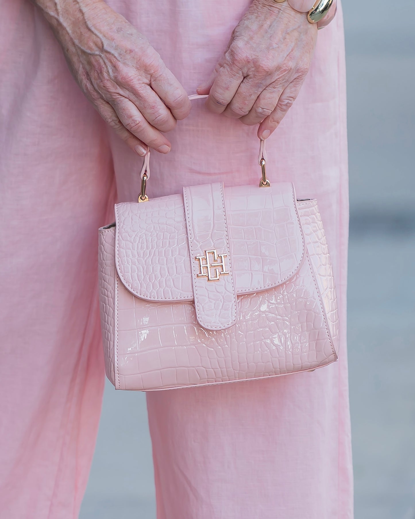 Tucker Handbag Blush Patent EC