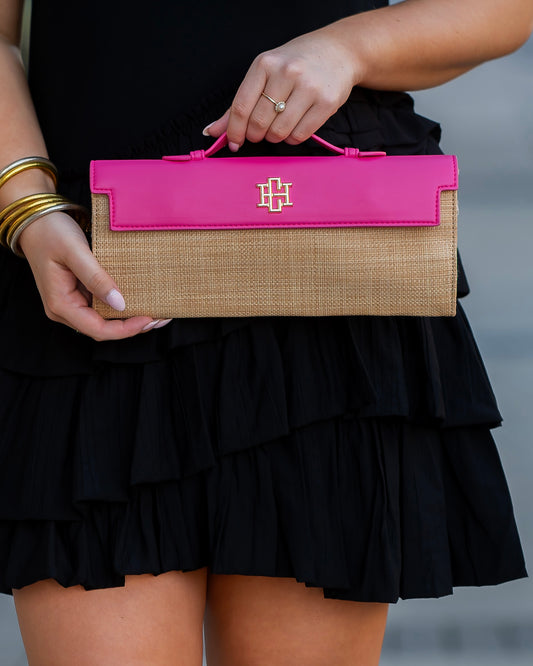 Betty Clutch Natural Hot Pink