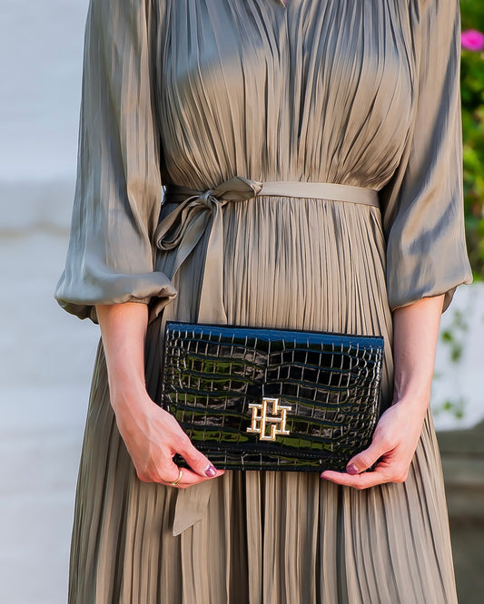 Bryn Clutch/Crossbody Black Patent EC