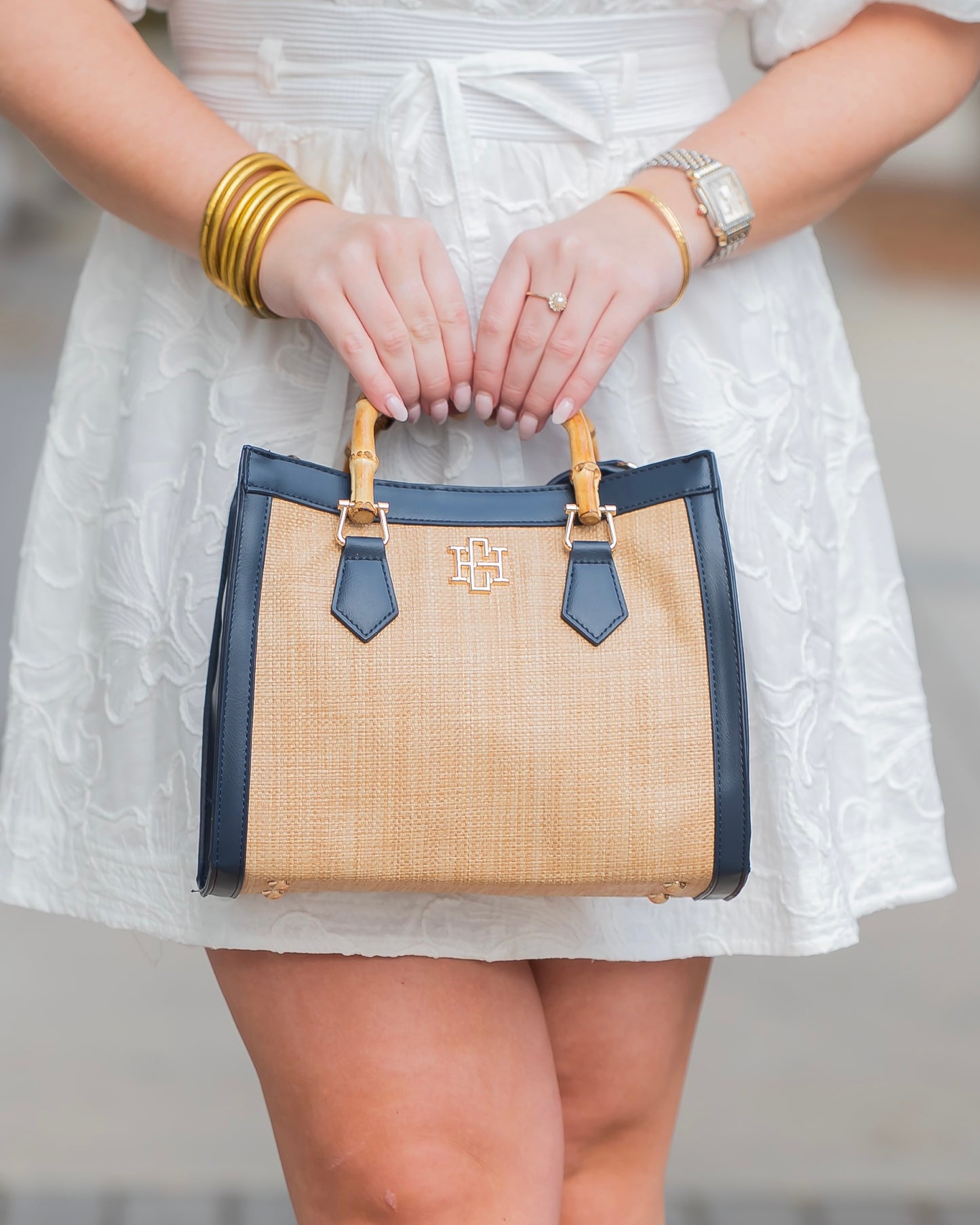 Kennedy Tote Natural Navy
