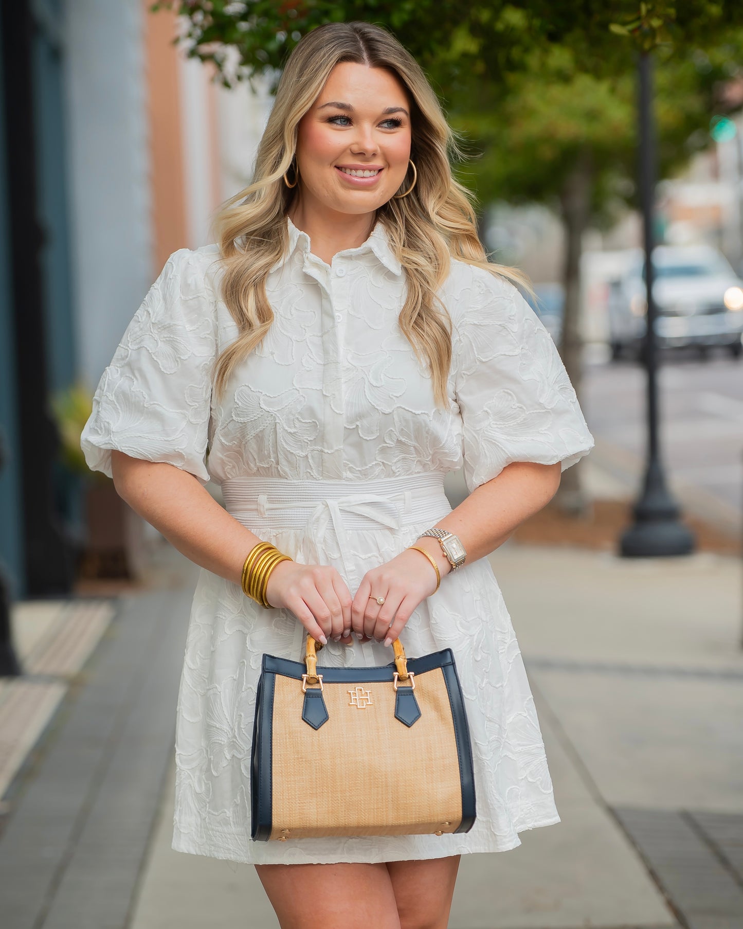 Kennedy Tote Natural Navy