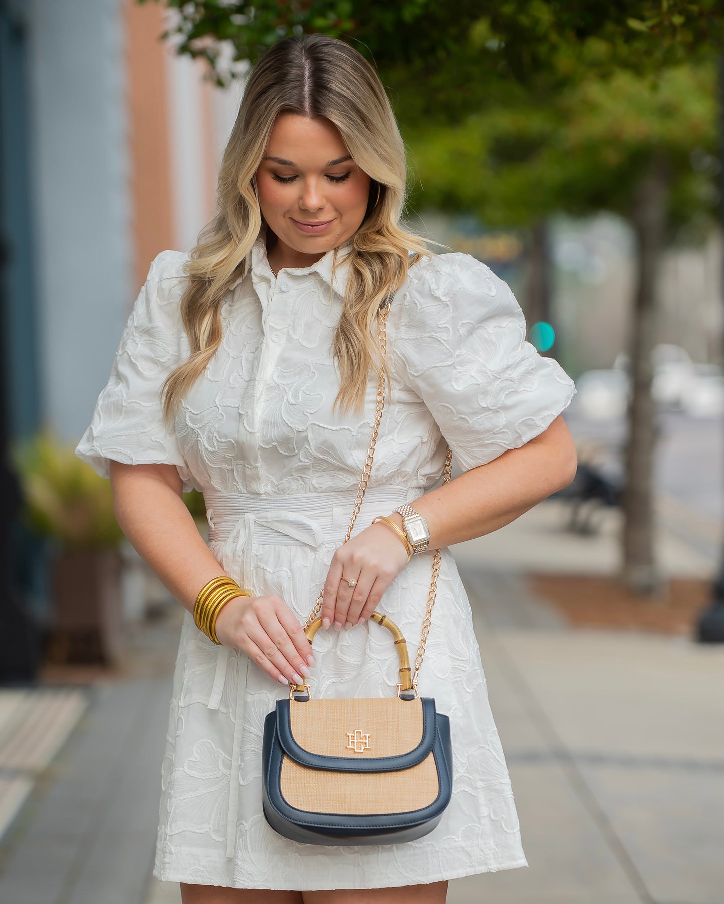 Jessica Handbag Natural Navy