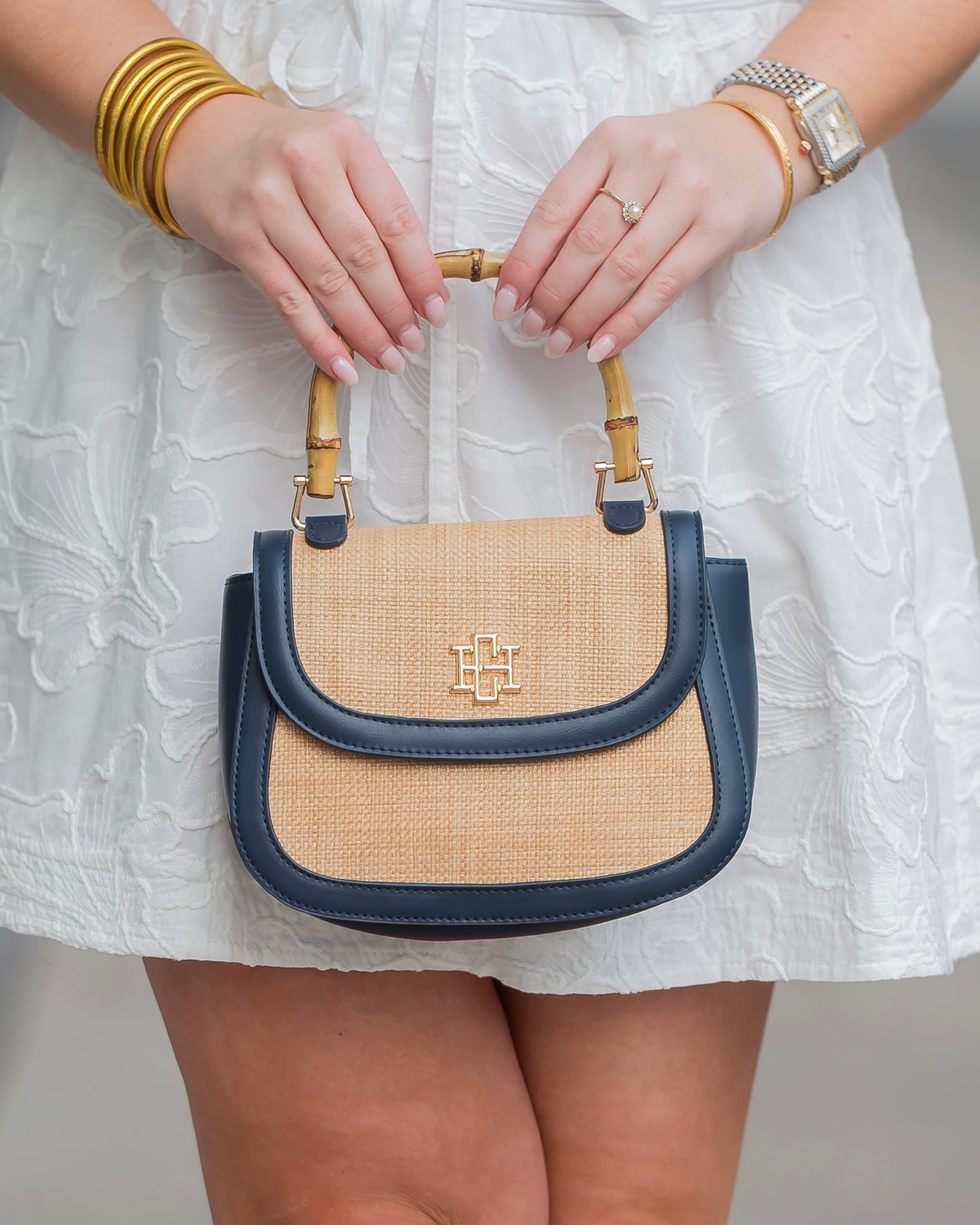 Jessica Handbag Natural Navy