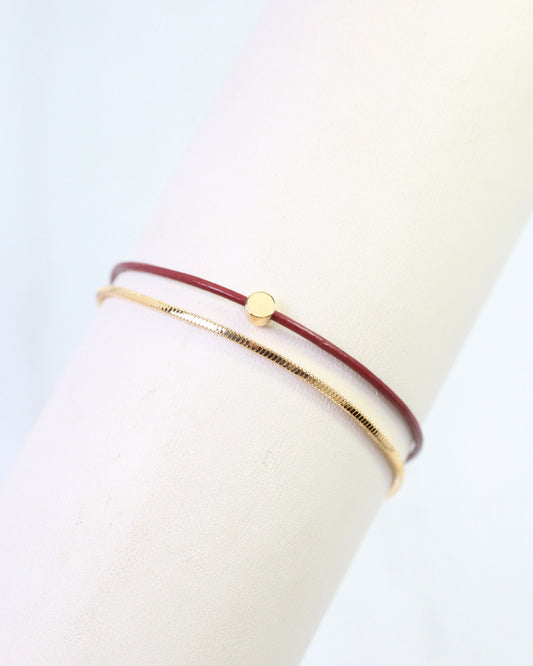 Paula Cord and Chain Bracelet Purple