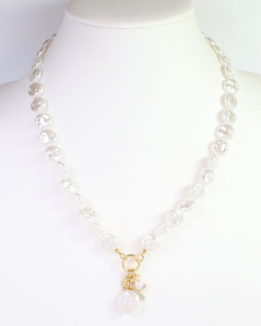 Wales Pearl Starfish Charm Necklace Cream