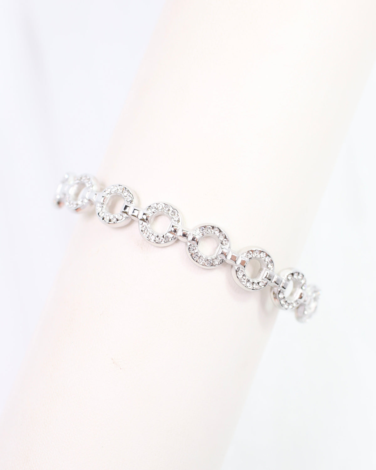 Lincoln Link and CZ Bracelet WP Silver