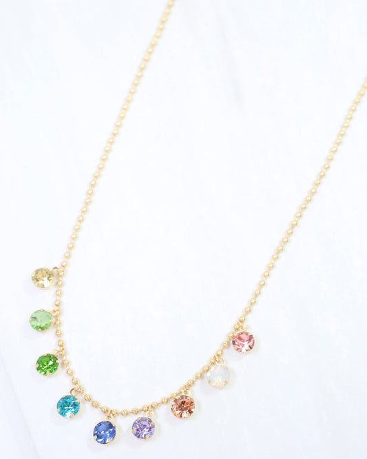 Dennison Delicate Crystal Necklace Lavender Multi