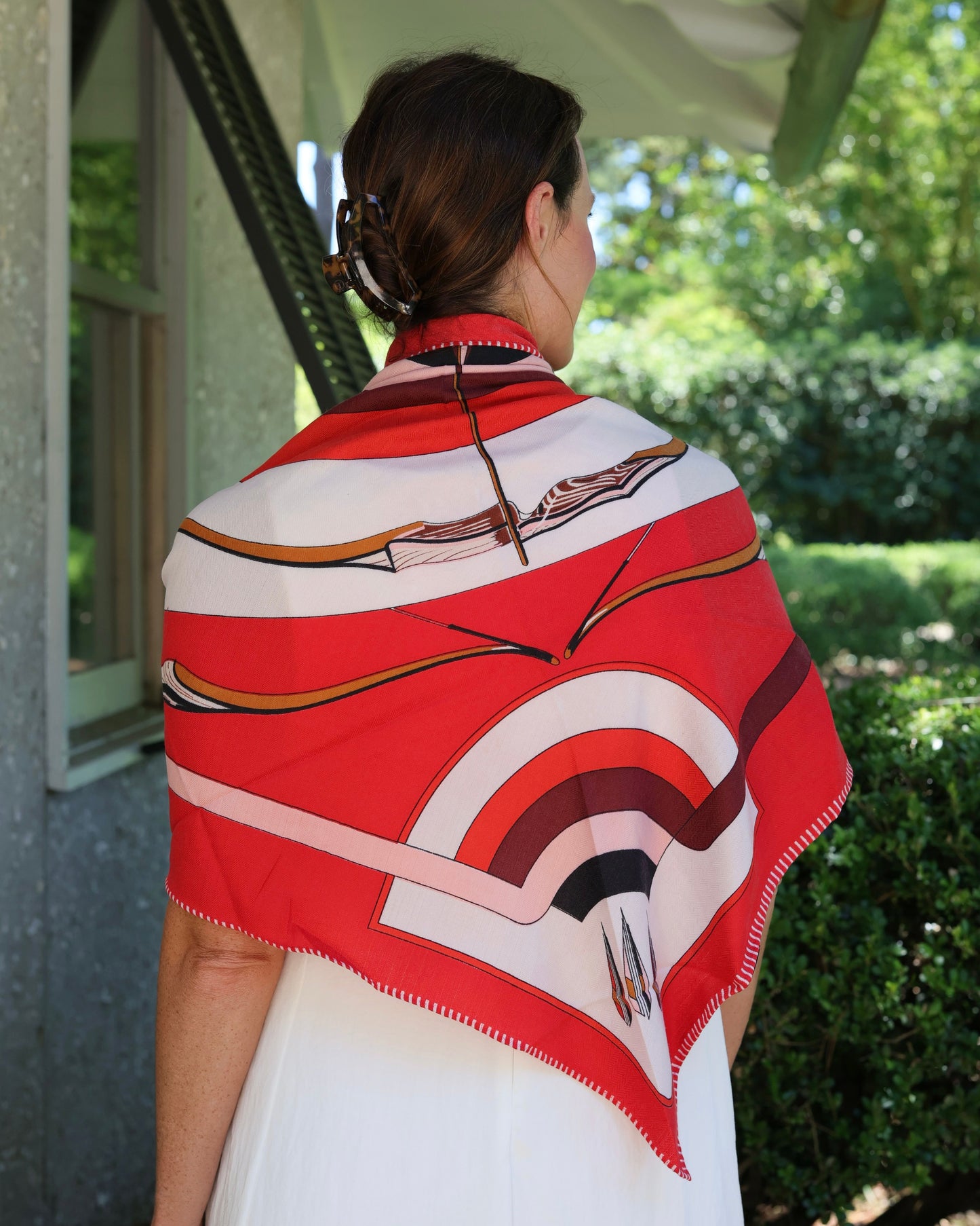 Bow and Arrow Shawl Red