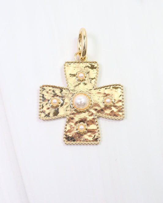 Cayce Small Cross Charm Gold