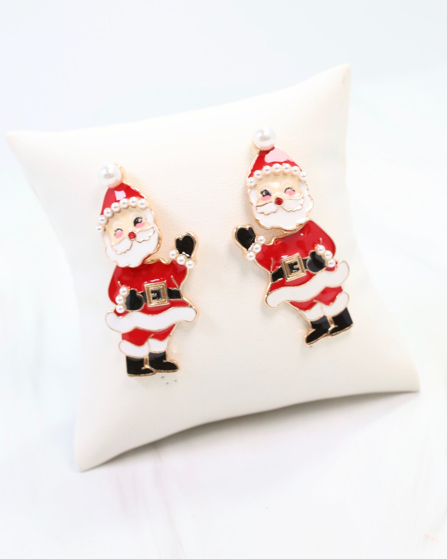 Jingling Santa Earring Red