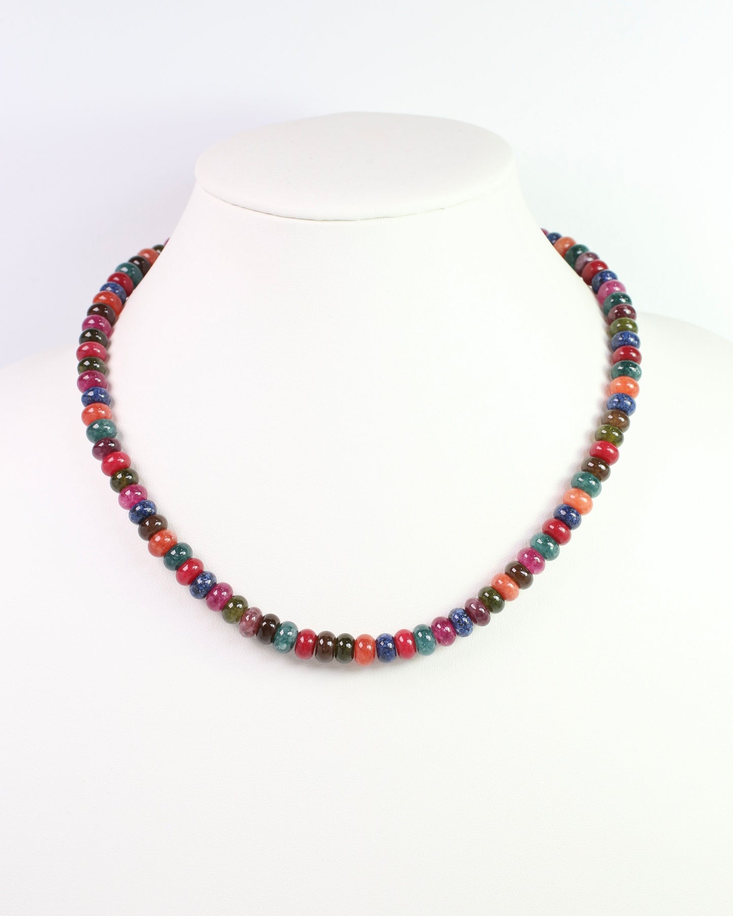 Gisela Stone Beaded Necklace Dark Multi